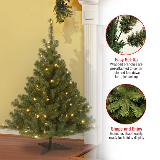 4 ft. Pre-Lit Kincaid Spruce Artificial Christmas Tree, Clear Lights